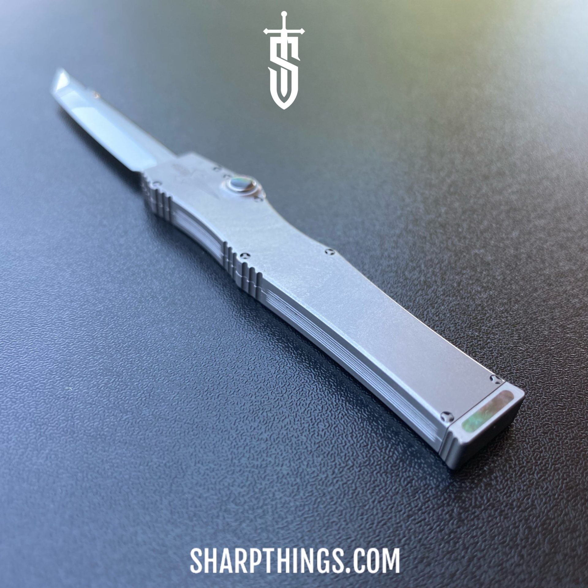 Marfione Custom Knives - 349-MCK-Mir - Marfione Custom Halo III Mini - Automatic Knife - 349-MCK-Mir Marfione Custom Halo III Mini Automatic Knife - 416 SS/MOP - Natural - Image 9