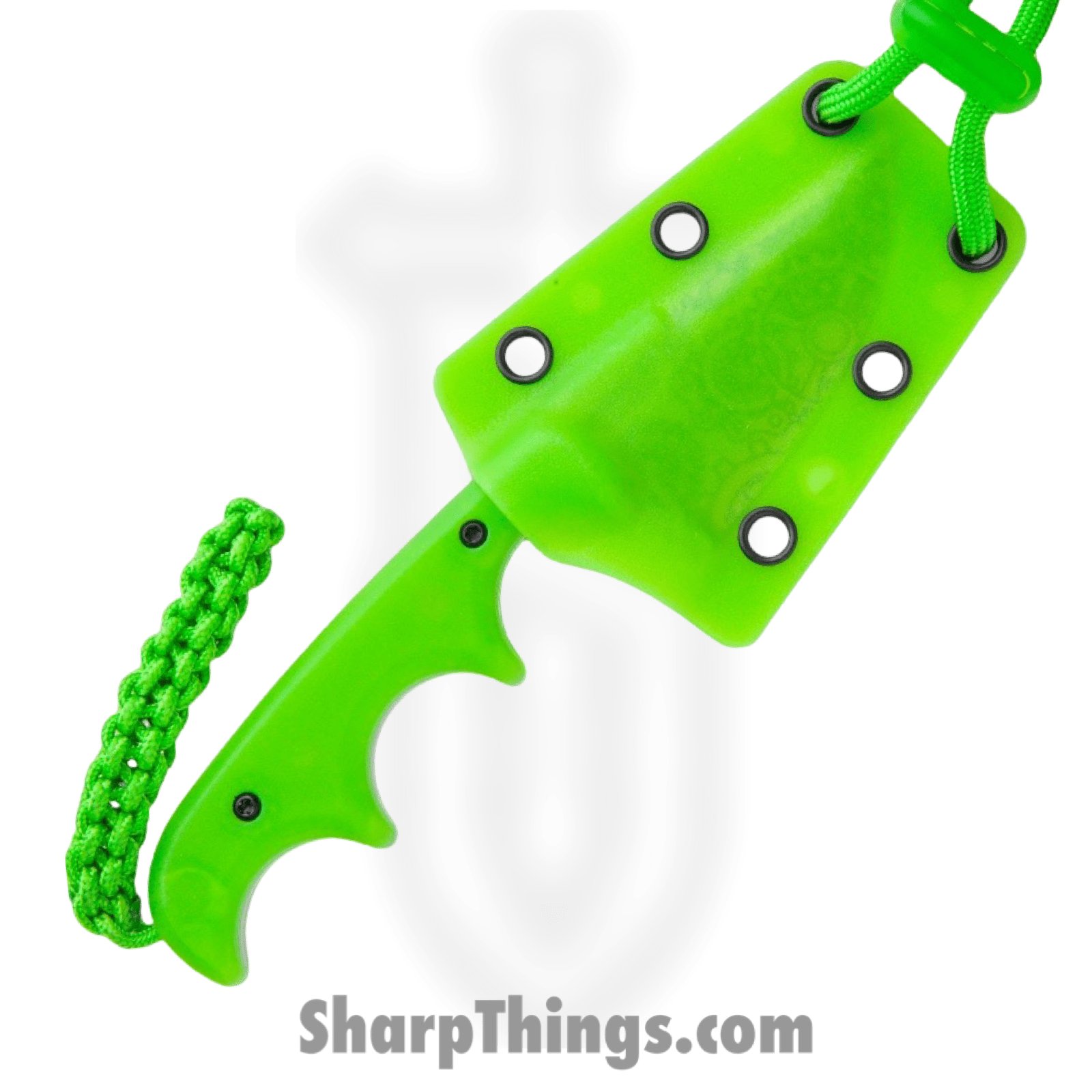 CRKT - 2387G - Minimalist Gears - Fixed Blade Knife - 8Cr13MoV Satin Laser Etch Bowie - Glow Polypropylene - Green - Image 4