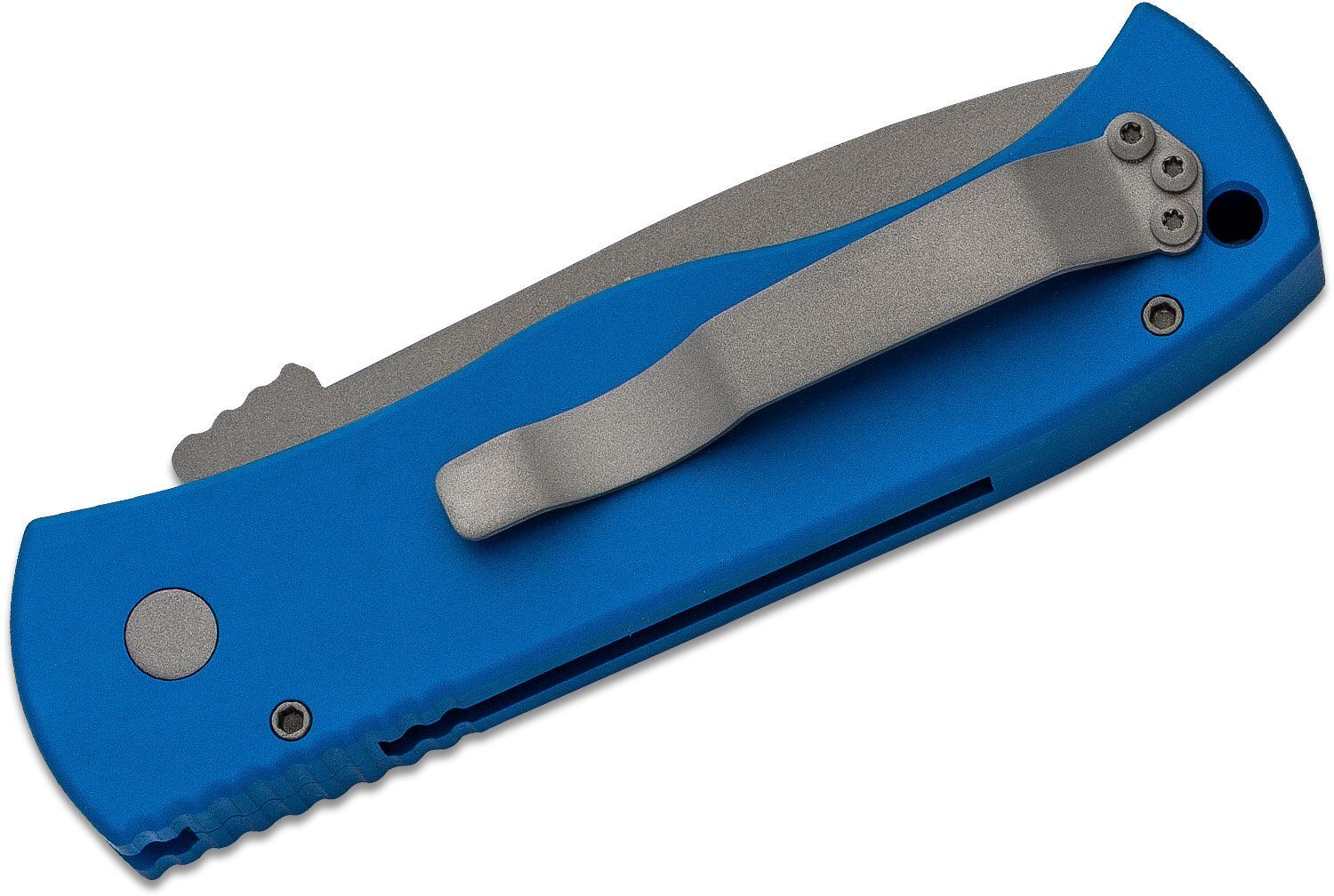 ProTech - E7T01-Blue - Emerson CQC7 - Automatic Knife - 154CM Blasted Tanto - Aluminum - Blue - Image 5