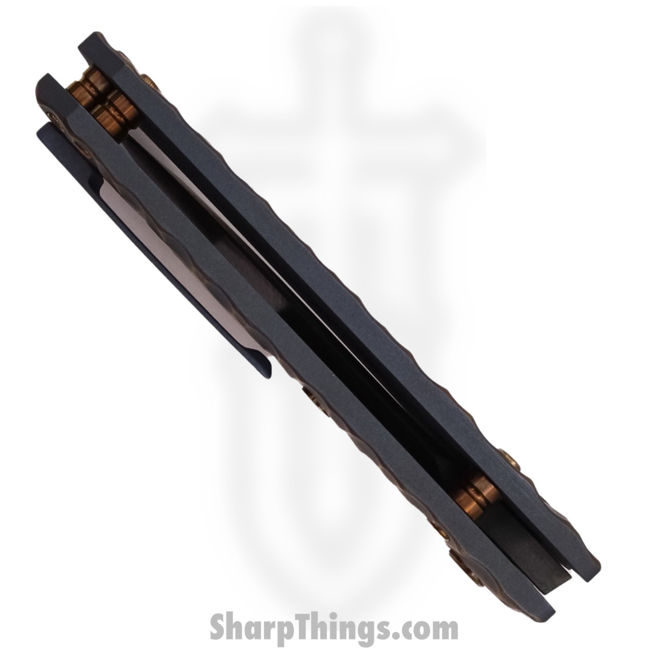 Medford Knife - MK033SVD-37A2-T1C1-Q4 - Midi Marauder Vulcan Drop Point Folding Knife - S35VN - Blue "Predator" - Image 2