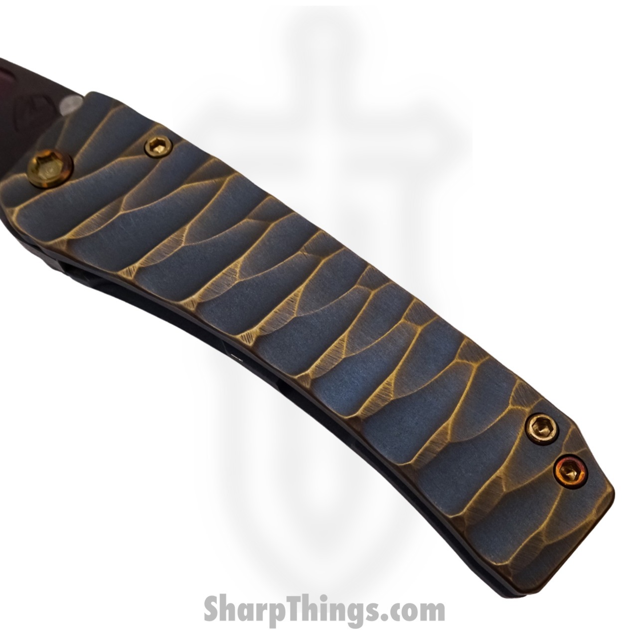 Medford Knife - MK033SVD-37A2-T1C1-Q4 - Midi Marauder Vulcan Drop Point Folding Knife - S35VN - Blue "Predator" - Image 5