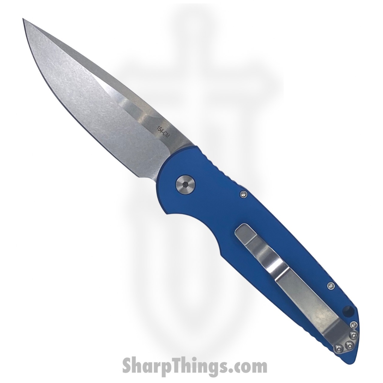 ProTech - TR-3 L-1 Blue - Tactical Response 3 Left Handed - Automatic Knife - 154CM Stonewash Drop Point - Aluminum - Blue - Image 3