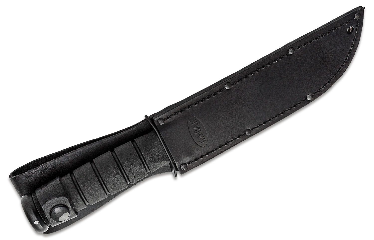 Ka-Bar - KA1212 - USA Fighting Knife - Fixed Blade Knife - 1095 HC Coated Modified Tanto - Kraton G - Black - Image 7