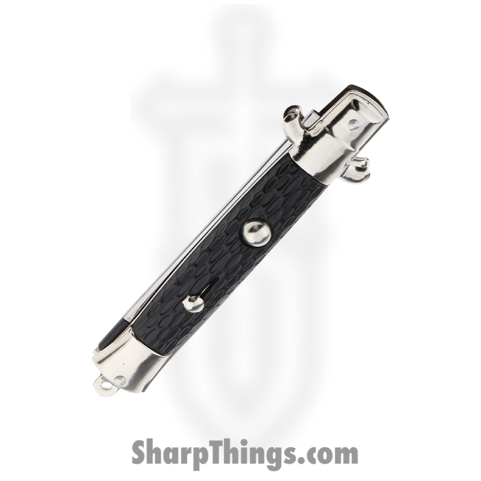 VOC - OC1 - Switchblade Comb - Composition Handles with Chrome Bolsters - Black - Image 4