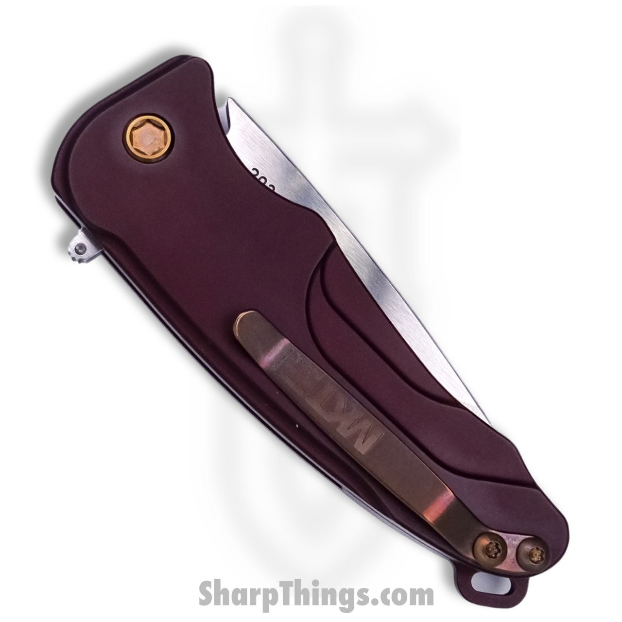 Medford Knife - MK039STQ-41AR-T1C1-Q4 - Smooth Criminal Button Lock Folder - Tumbled S35VN - Red - Image 2