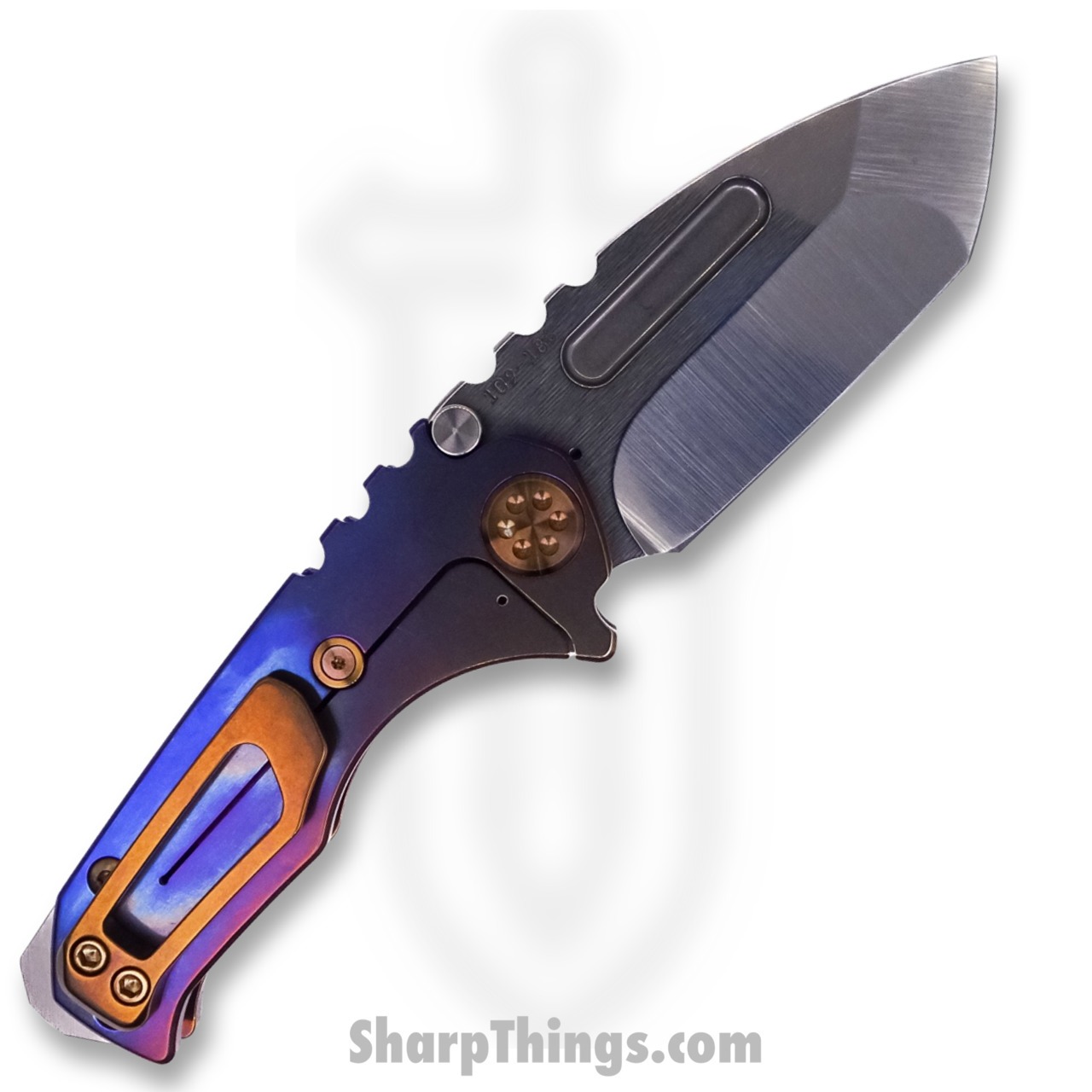 Medford Knife - MK0083TT-36A1-T1C1-BN - Micro Praetorian "T" Tanto Folder - Tumbled 3V - Bronze-Violet Fade - Image 3