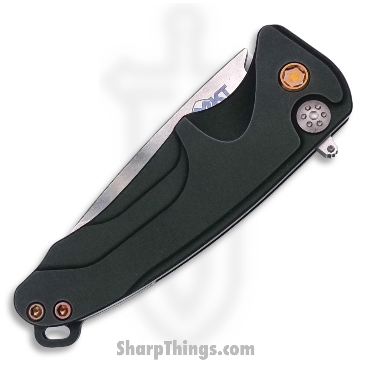 Medford Knife - MK039STQ-40AG-T1C1-Q4 - Smooth Criminal Button Lock Folder - Tumbled S35VN - Green - Image 3