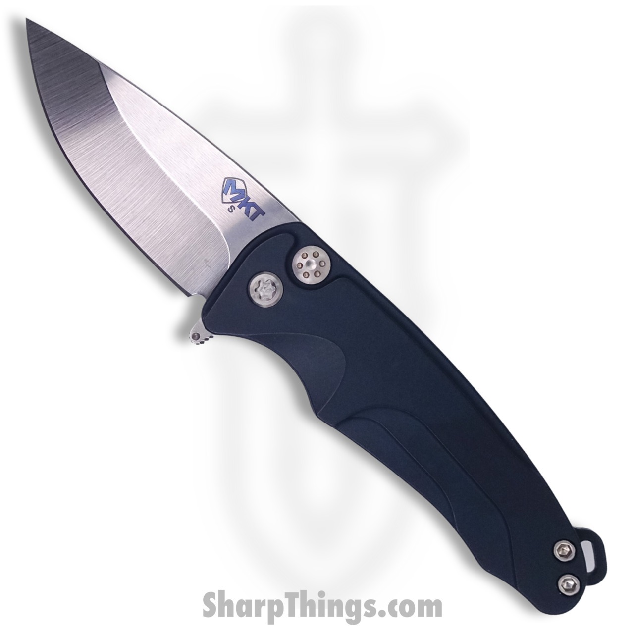 Medford Knife - MK039STQ-44AU-TSCS-Q4 - Smooth Criminal Button Lock Folder - Tumbled S35VN - Blue