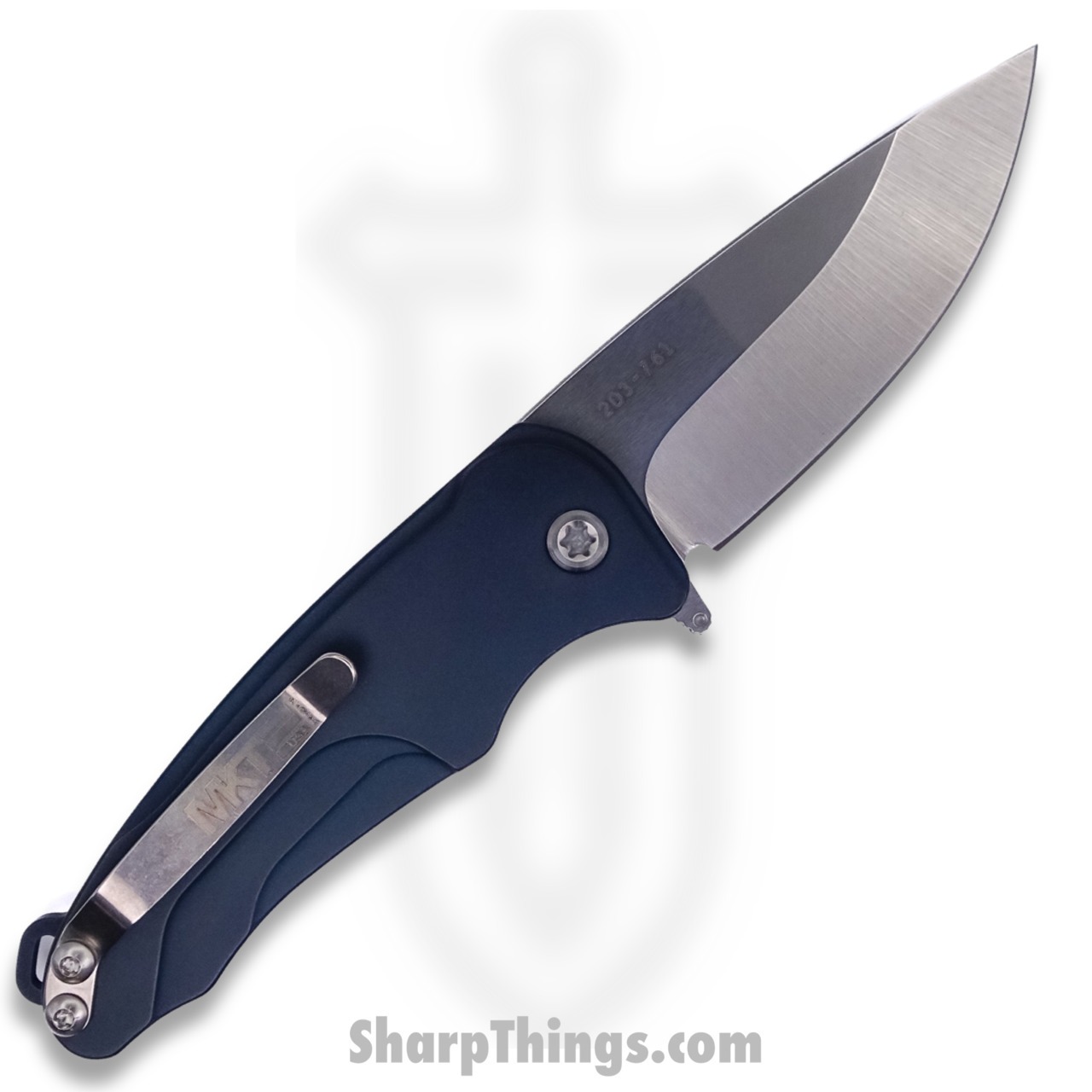 Medford Knife - MK039STQ-44AU-TSCS-Q4 - Smooth Criminal Button Lock Folder - Tumbled S35VN - Blue - Image 3