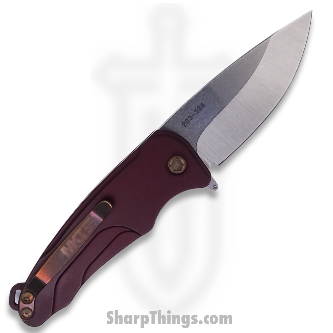 Medford Knife - MK039STQ-41AR-T1C1-Q4 - Smooth Criminal Button Lock Folder - Tumbled S35VN - Red - Image 3