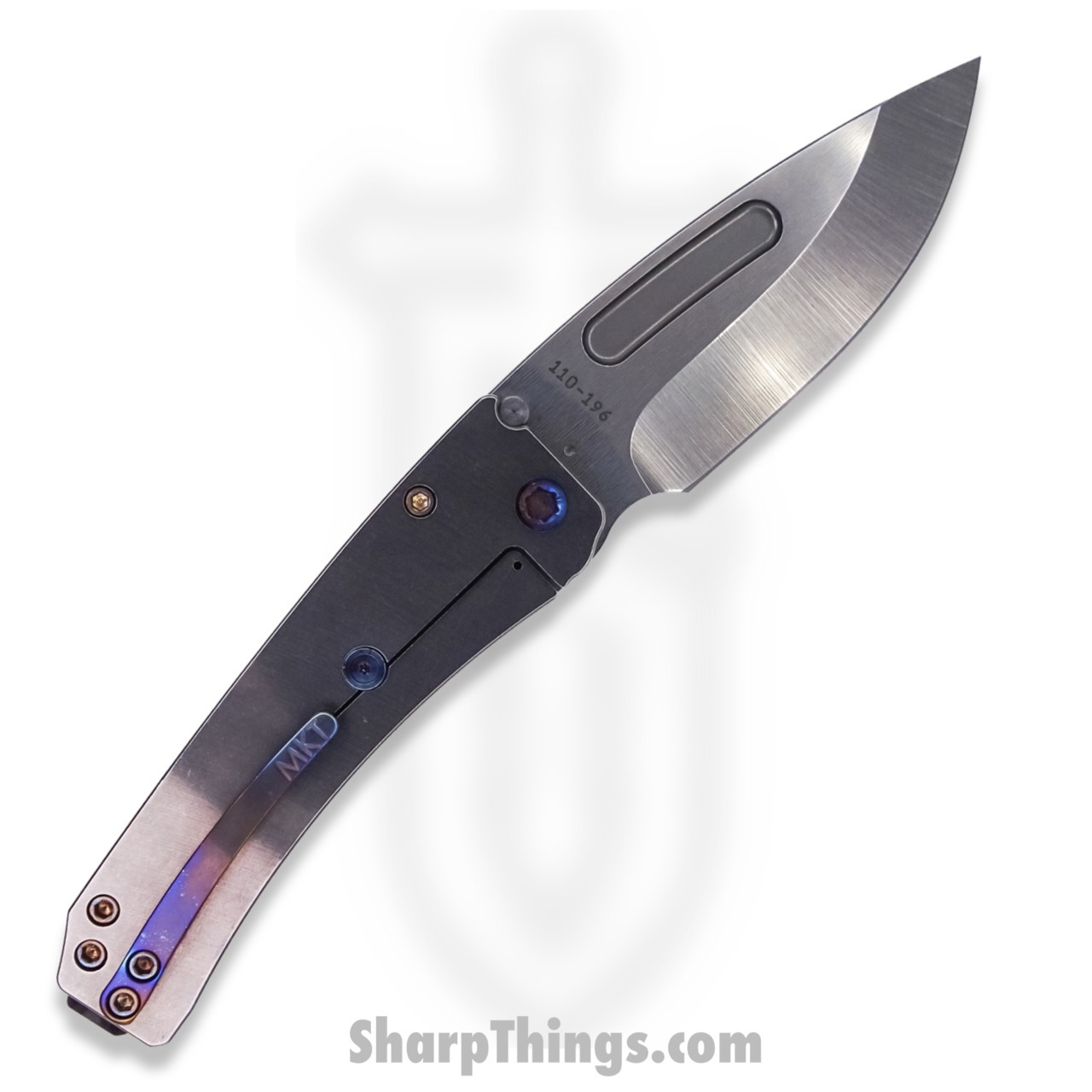 Medford Knife - MK0334TD-01TM-TFCF-Q4 - Midi Marauder Drop Point Folder - Tumbled S45VN Titanium - Image 3