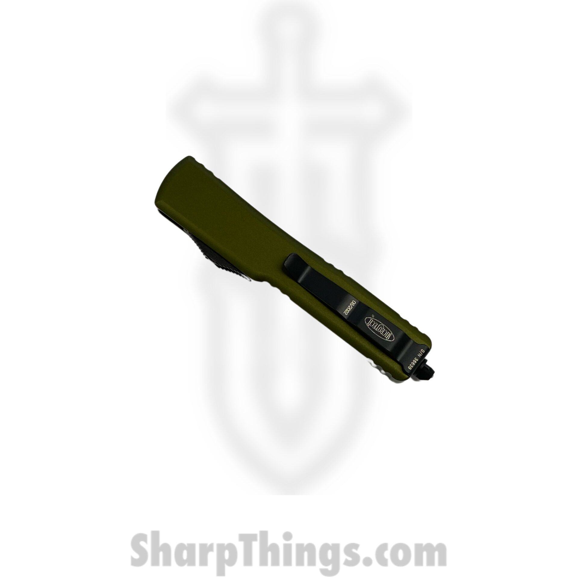 Microtech - 147-1 OD - UTX-70 - OTF Auto - Elmax, M390, 204P Coated Dagger - 6061-T6 Aluminum - OD Green - Image 3