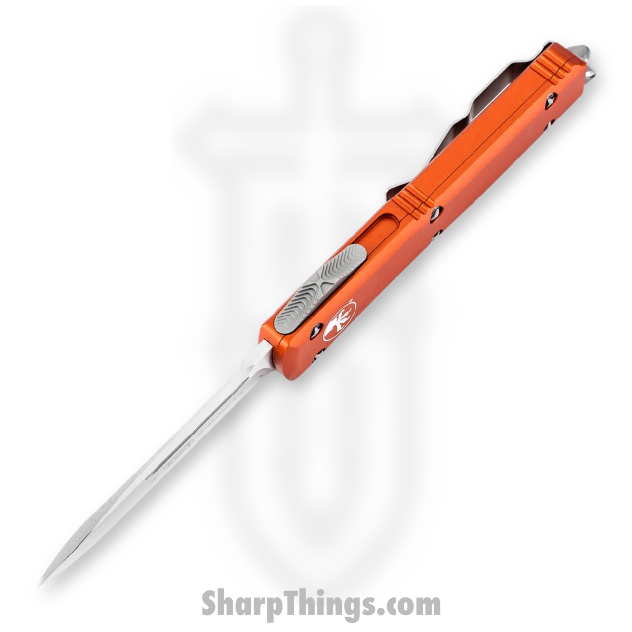 Microtech - 121-4OR - Ultratech - OTF Auto - Elmax, M390, 204P Satin Drop Point - 6061-T6 Aluminum - Orange - Image 3