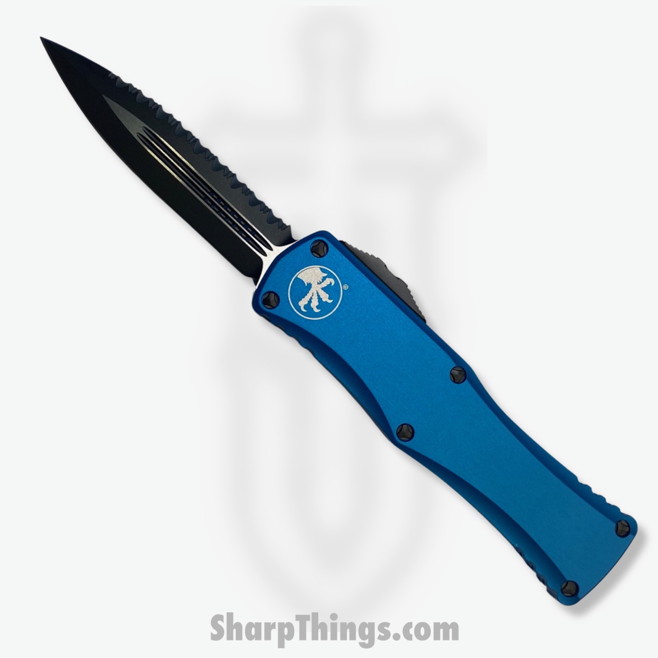 Microtech - 702-3BL - Hera - OTF Auto - Elmax, M390, 204P Coated Dagger - 6061-T6 Aluminum - Blue