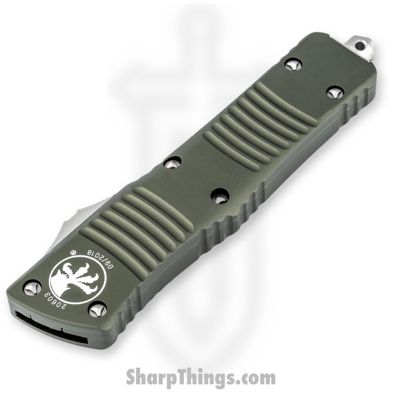 Microtech - 142-4OD - Combat Troodon - OTF Auto - Elmax, M390, 204P Satin Dagger - 6061-T6 Aluminum - OD Green - Image 5