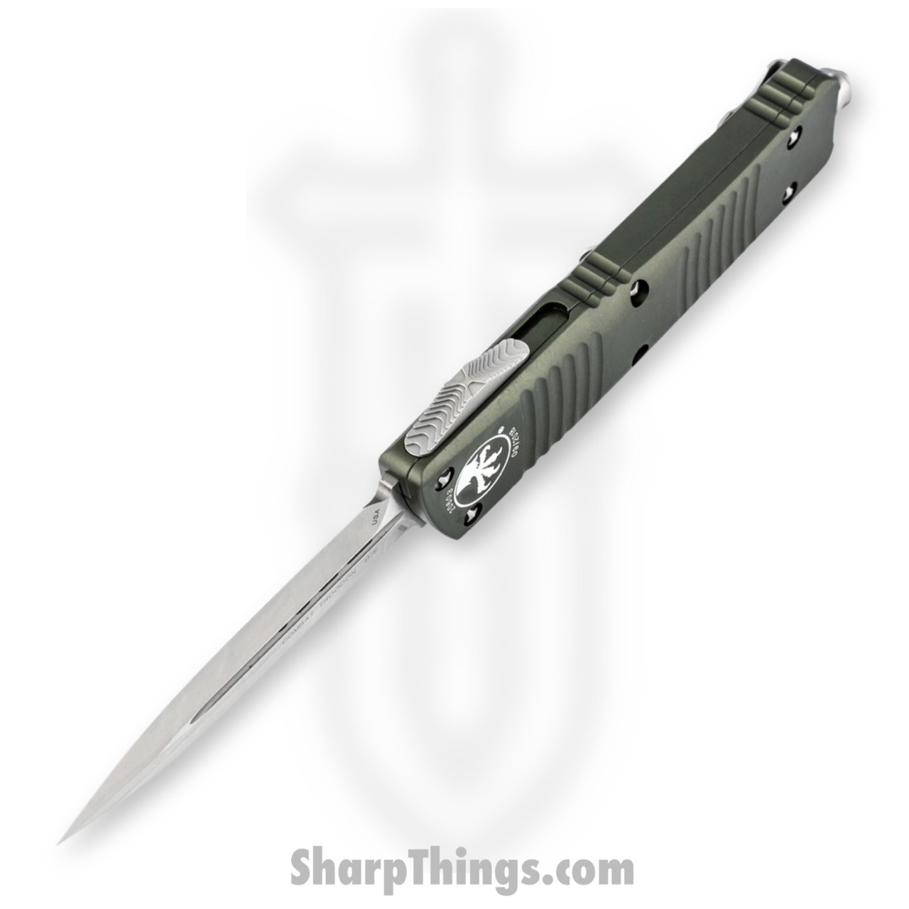 Microtech - 142-4OD - Combat Troodon - OTF Auto - Elmax, M390, 204P Satin Dagger - 6061-T6 Aluminum - OD Green - Image 4