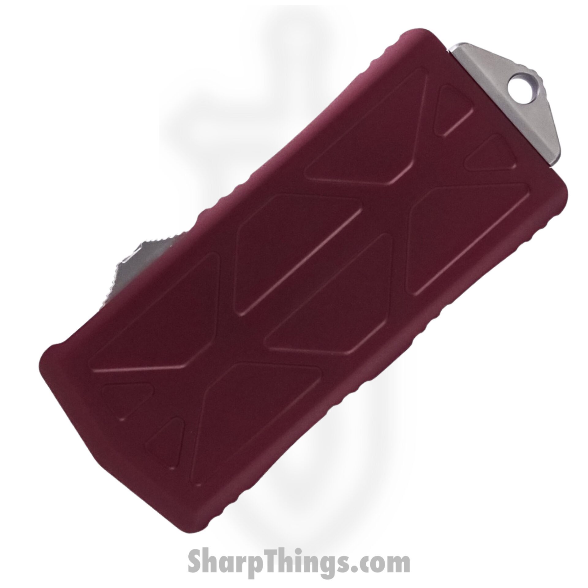 Microtech - 157-12MR - Exocet - OTF Auto - Elmax, M390, 204P Stonewash Dagger - 6061-T6 Aluminum - Merlot - Image 4