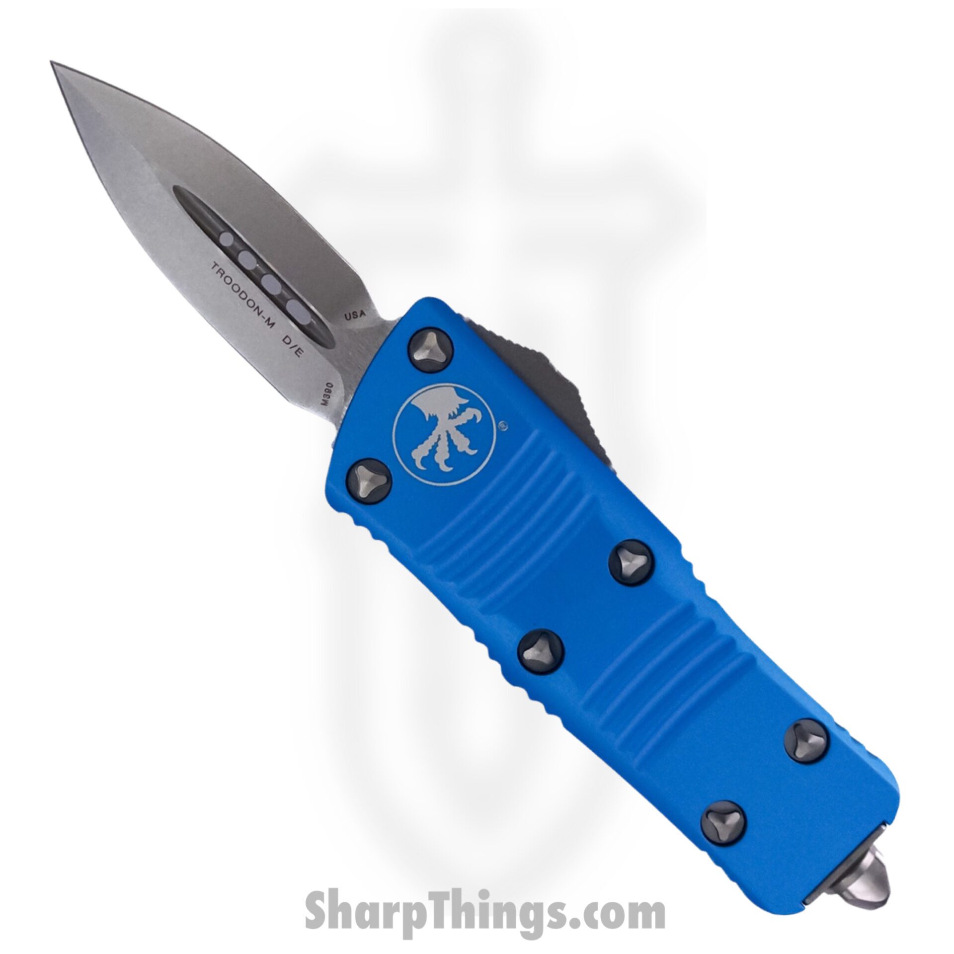 Microtech - 238-10TQ - Troodon Mini - OTF Auto - CTS-204P Stonewash Dagger - 6061-T6 Aluminum - Turquoise