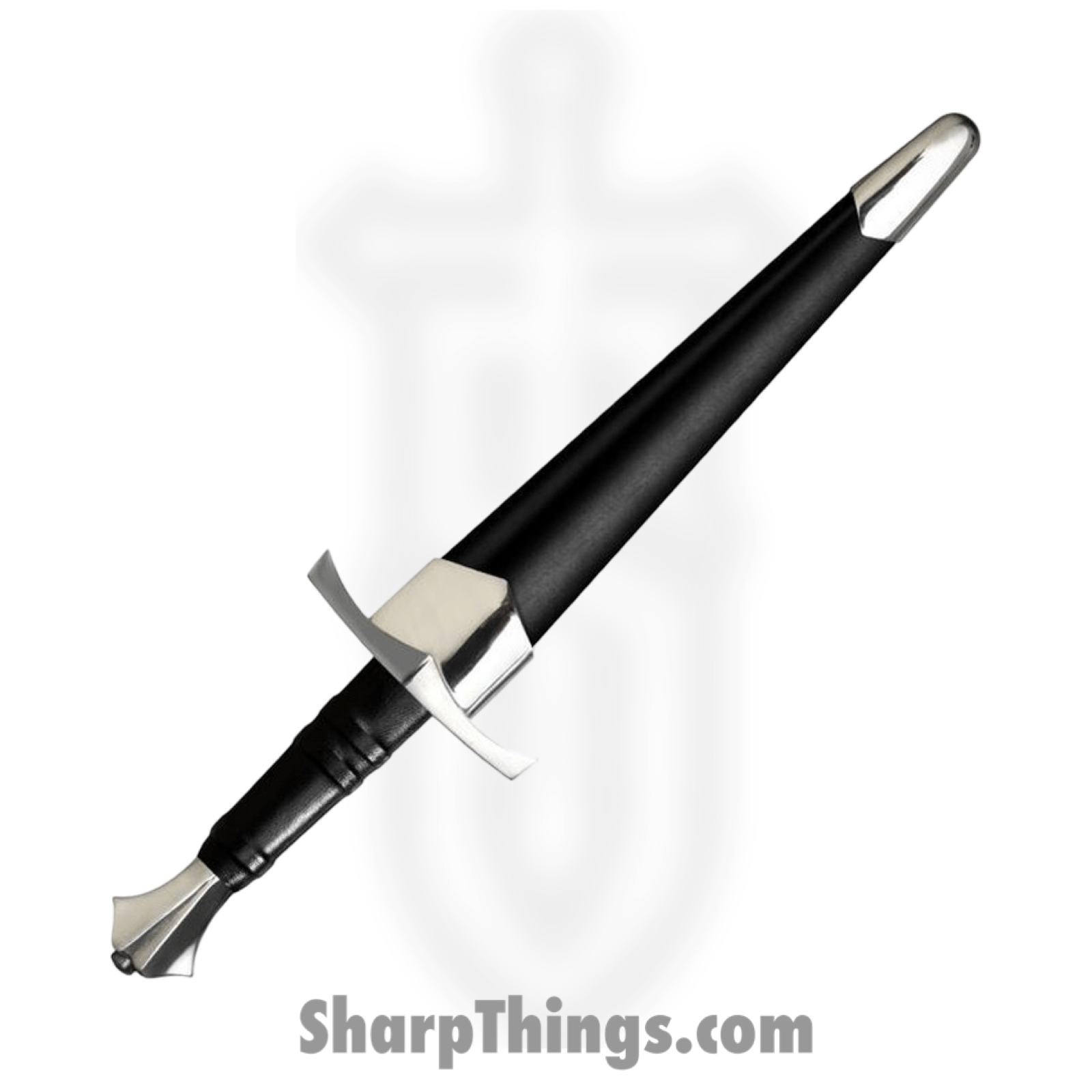 Cold Steel - CS88ITD - Italian Dagger - Fixed Blade Knife - Carbon Steel Satin Dagger - Leather Wood - Black - Image 3