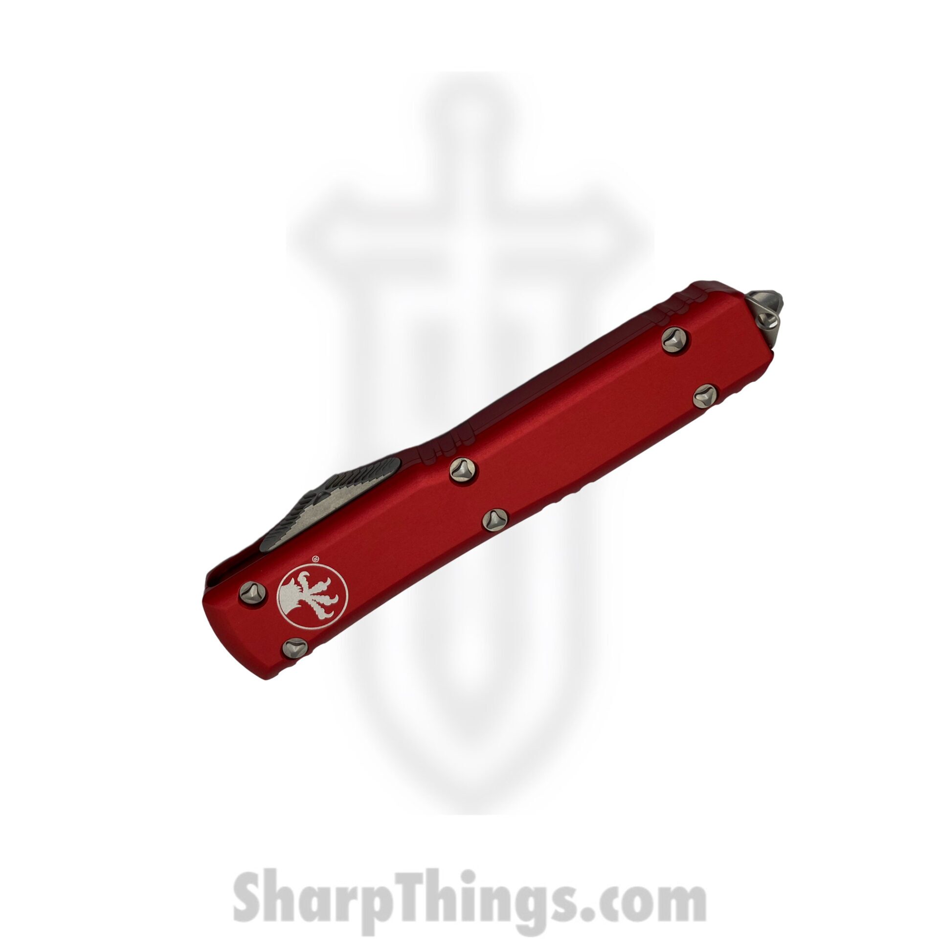Microtech - 122-6RD - Ultratech - OTF Auto - Elmax, M390, 204P Satin Dagger - 6061-T6 Aluminum - Red - Image 3