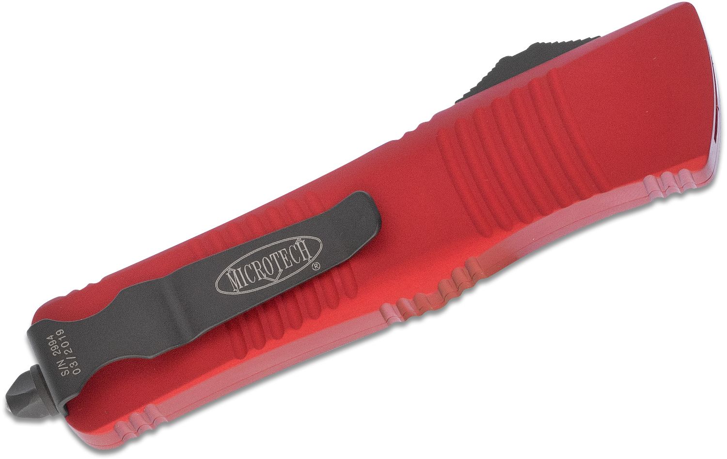Microtech - 139-1RD - Troodon - OTF Auto - Elmax, M390, 204P Coated Drop Point - 6061-T6 Aluminum - Red - Image 3