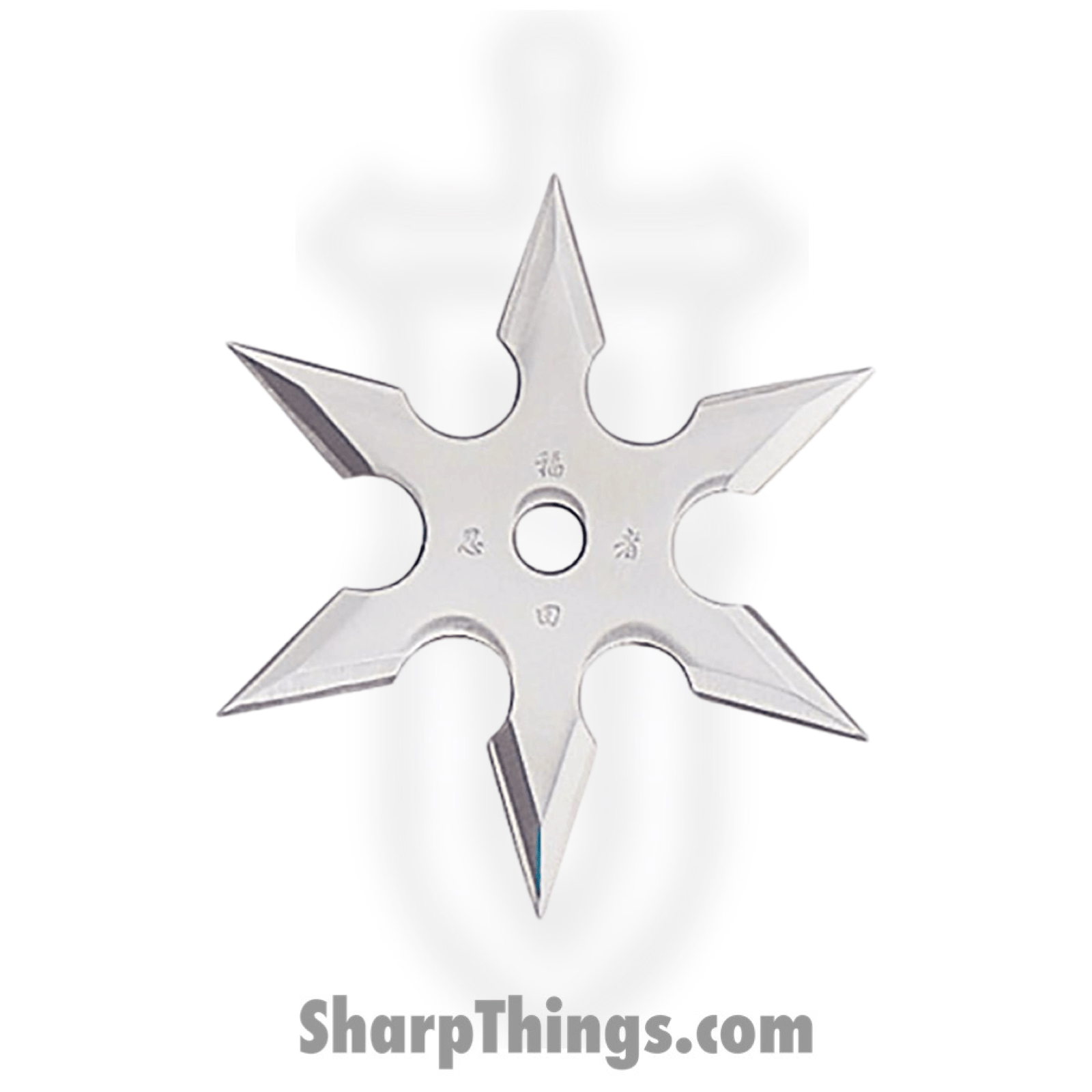 BladesUSA - 90-19 - 3 inch 6 Point Throwing Star - Fixed Blade Knife - 3Cr13 SS Satin - Stainless Steel - Silver