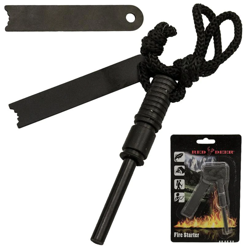 Red Deer - FS-902-BK - Fire Starter Set with Paracord - Black