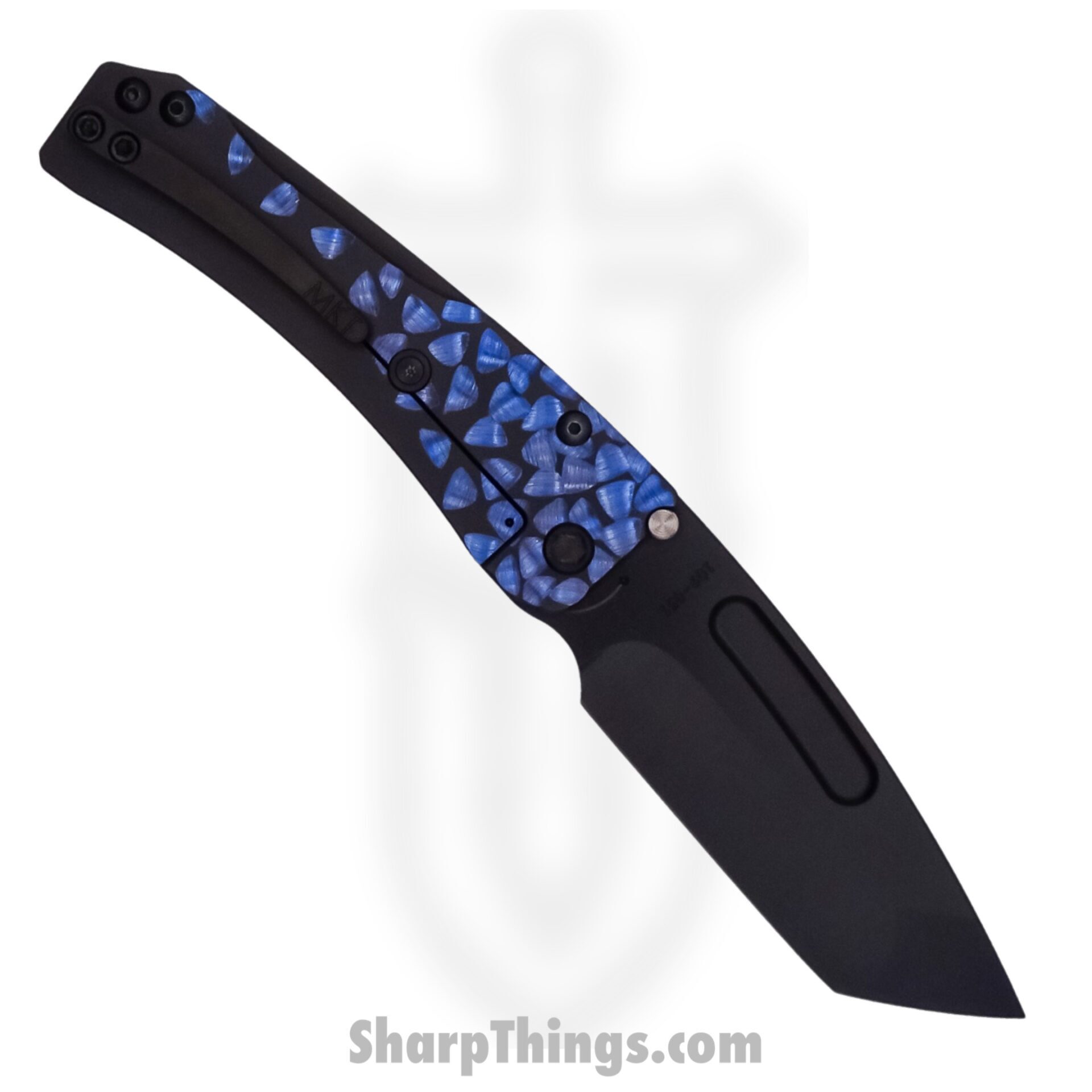 Medford Knife - MK2014PT-30PV-TPCP-Q4 - Slim Midi Marauder PVD Tanto Folding Knife - S45VN - "Blue Falling Leaf" - Image 4