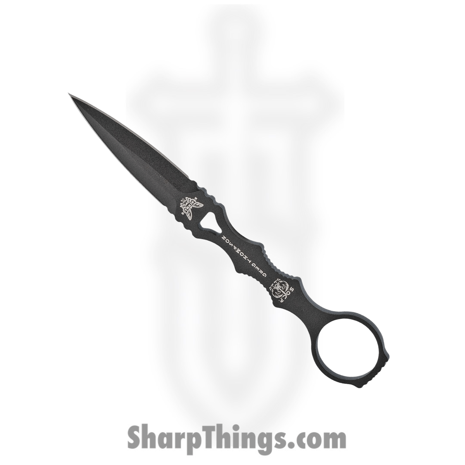 Benchmade - 176BK-COMBO - SOCP Dagger and Trainer Combo - Fixed Blade Knife - 440C SS Coated Dagger - Skeletonized - Black Red - Image 2