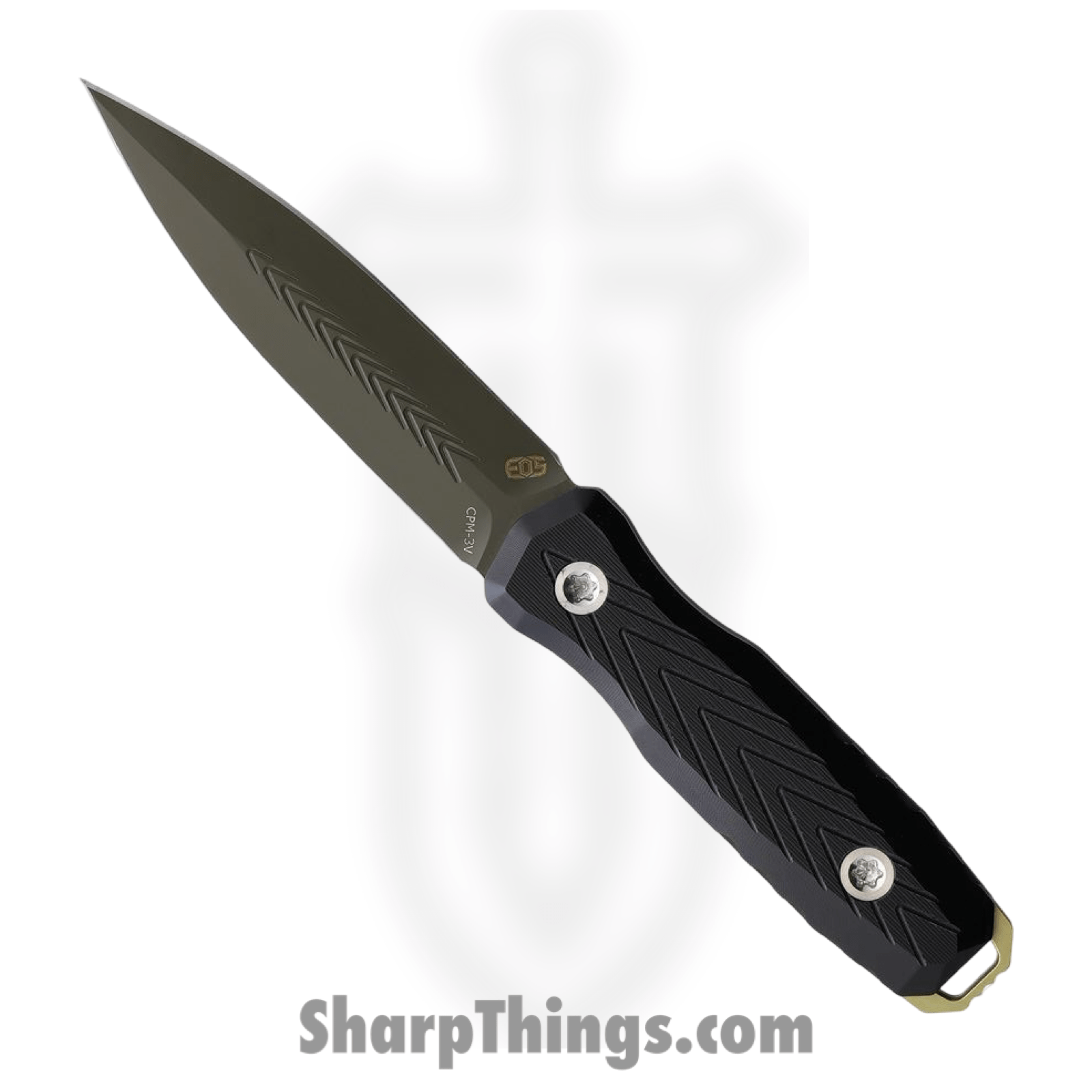EOS - EOS088 - Mini Thresher - Fixed Blade Knife - CPM 3V Coated Spear Point - Aluminum - Black