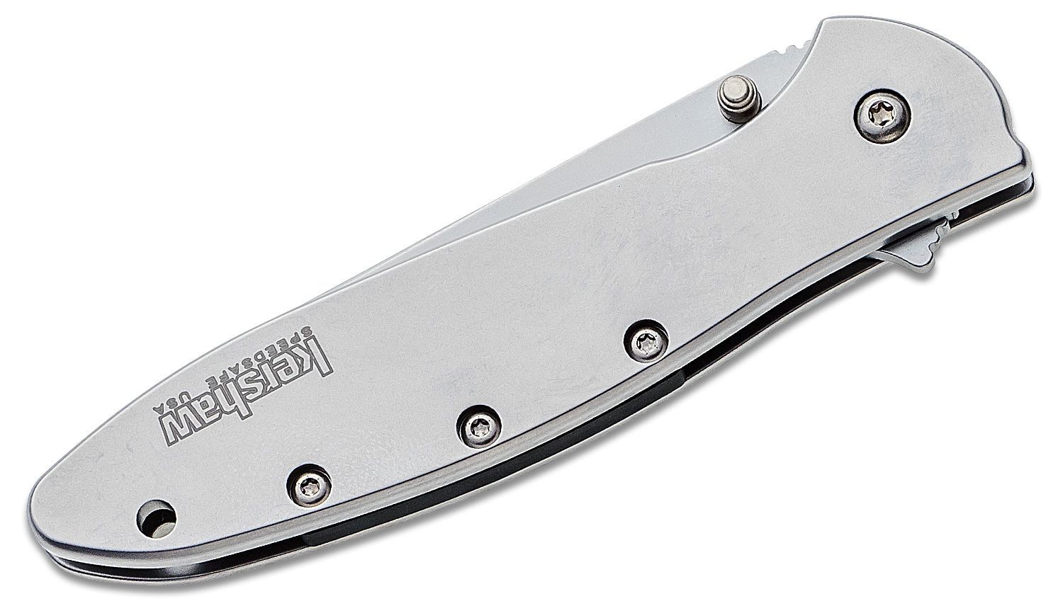 Kershaw - KS1660R - Random Leek - Assisted Open Knife - 14C28N Blasted Reverse Tanto - 410 SS - Silver - Image 2