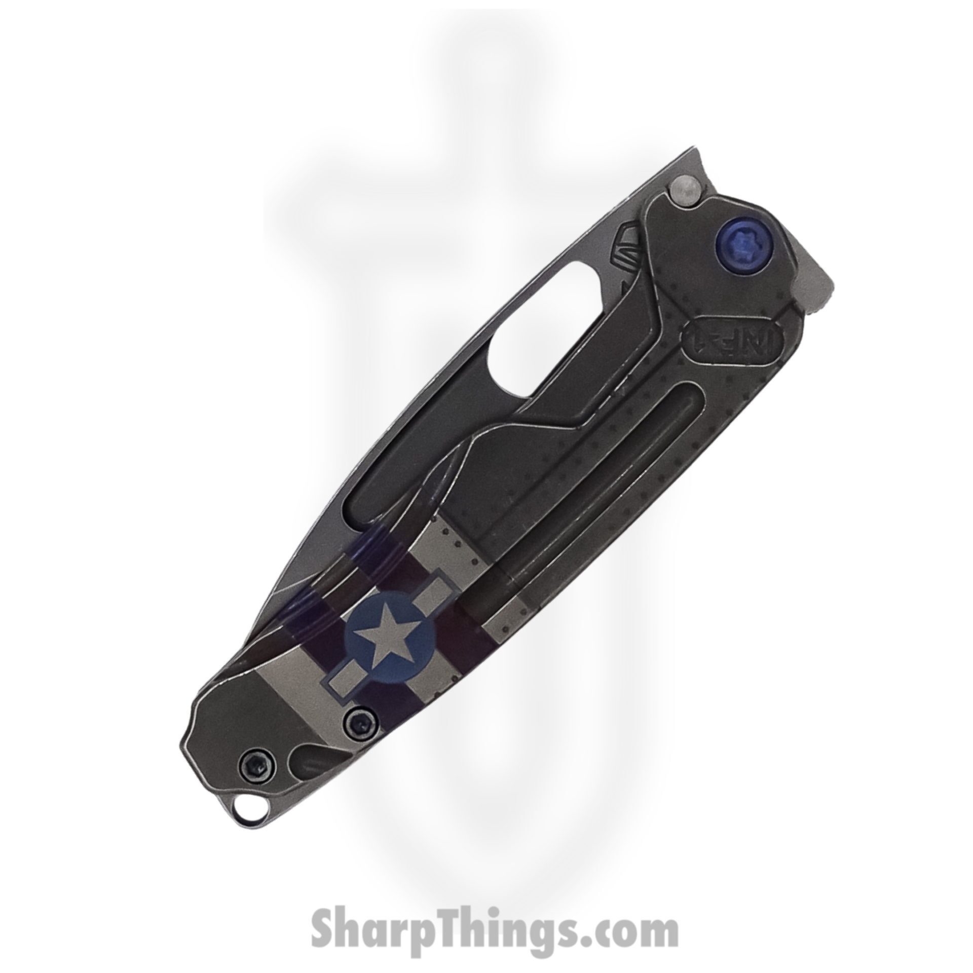Medford Knife - MK0314TQ-01TM-T2C2-BN - Infraction Tumbled Folding Knife - S45VN - Stars & Bars Blue - Image 2