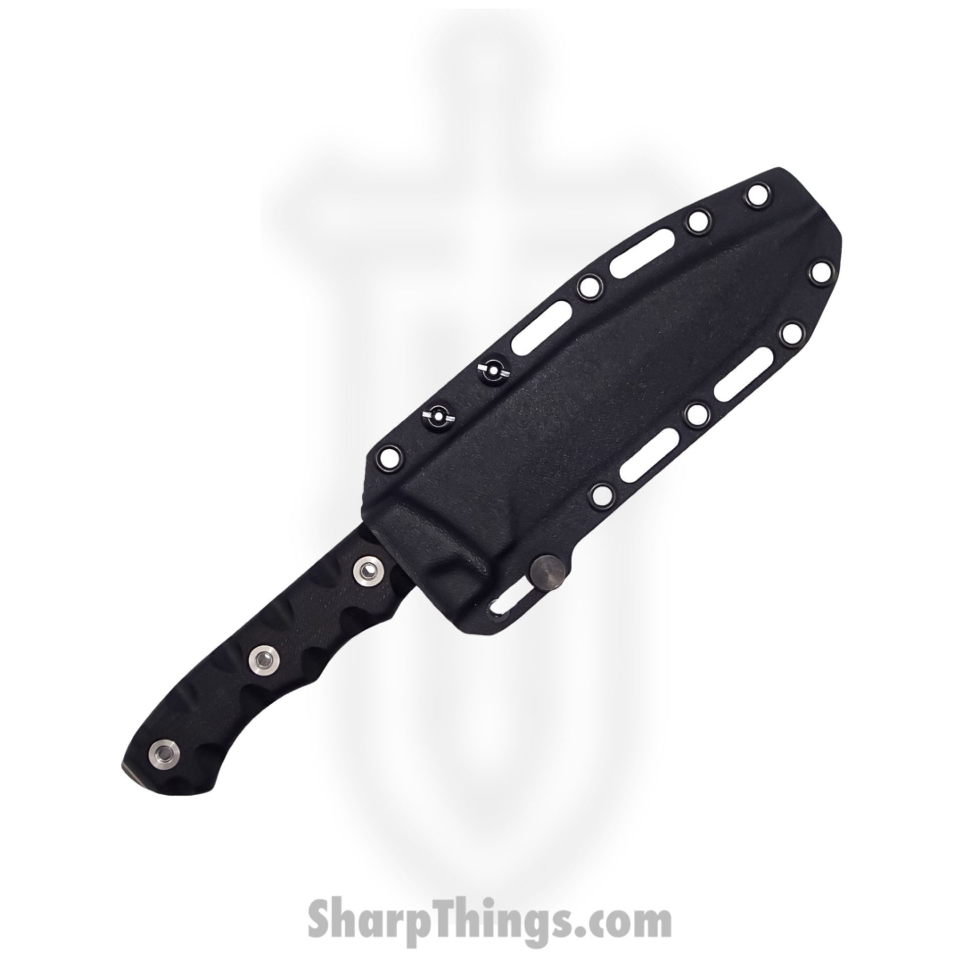 T.Kell Knives - MercBlkGG - Mercenary - Fixed Blade Knife - 80CRV2 Nickle Boron Coated Clip Point - G10 - Black Grenade Grip - Image 4