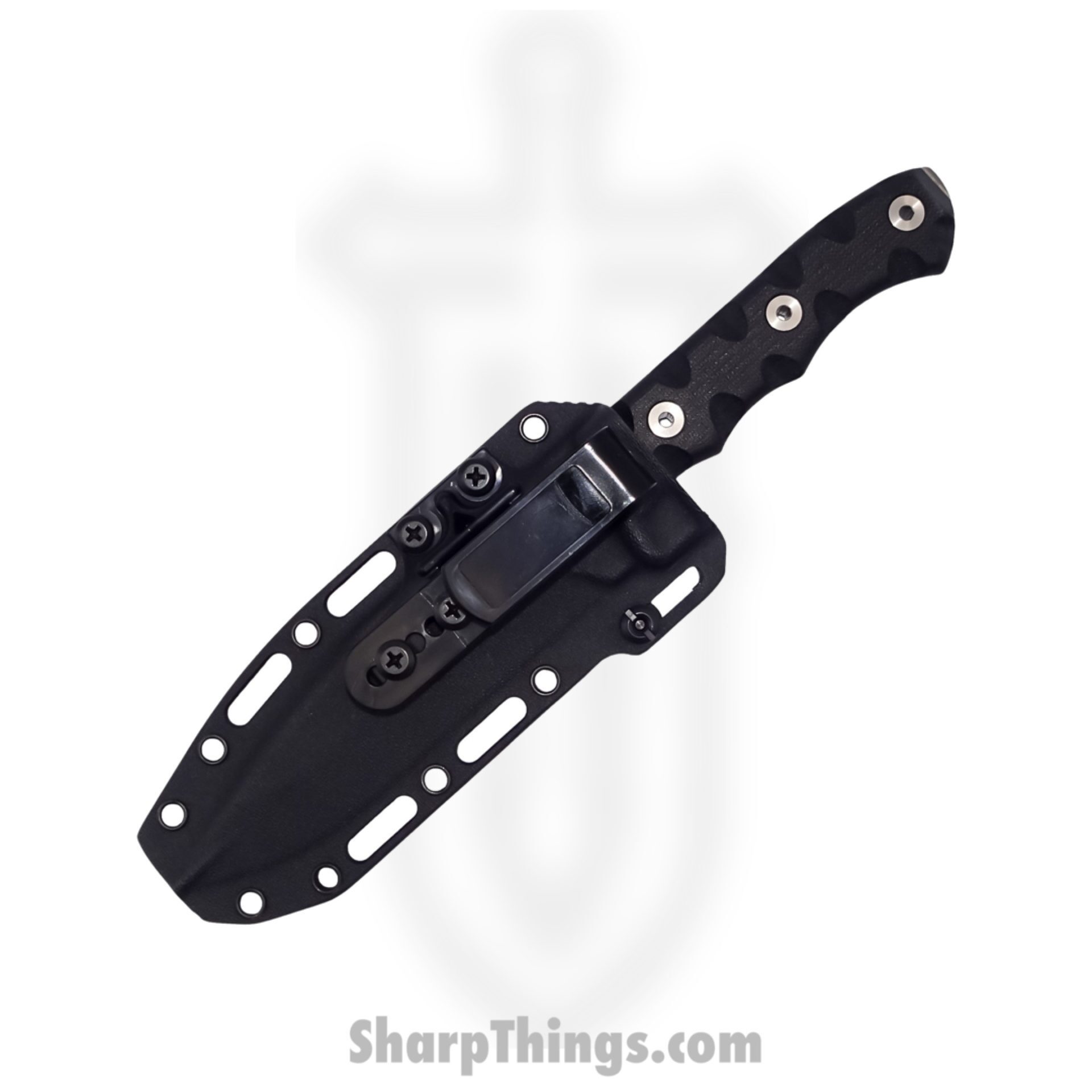 T.Kell Knives - MercBlkGG - Mercenary - Fixed Blade Knife - 80CRV2 Nickle Boron Coated Clip Point - G10 - Black Grenade Grip - Image 3