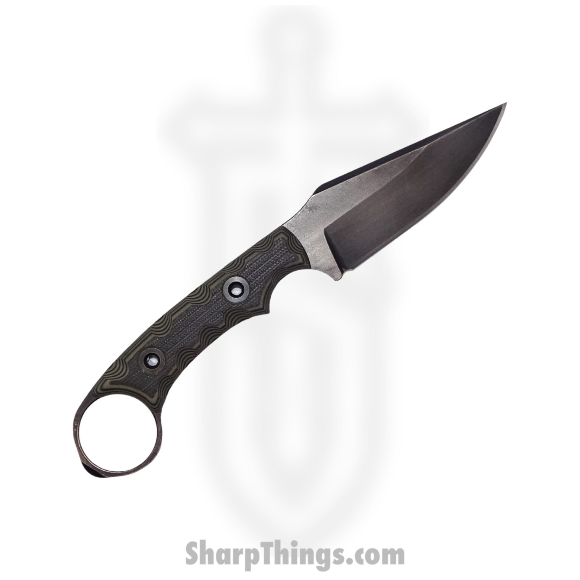 T.Kell Knives - NtStkCGBDUGG - Nightstalker CG - Fixed Blade Knife - 80CRV2 Nickle Boron Coated Clip Point - G10 - BDU Grenade Grip - Image 3