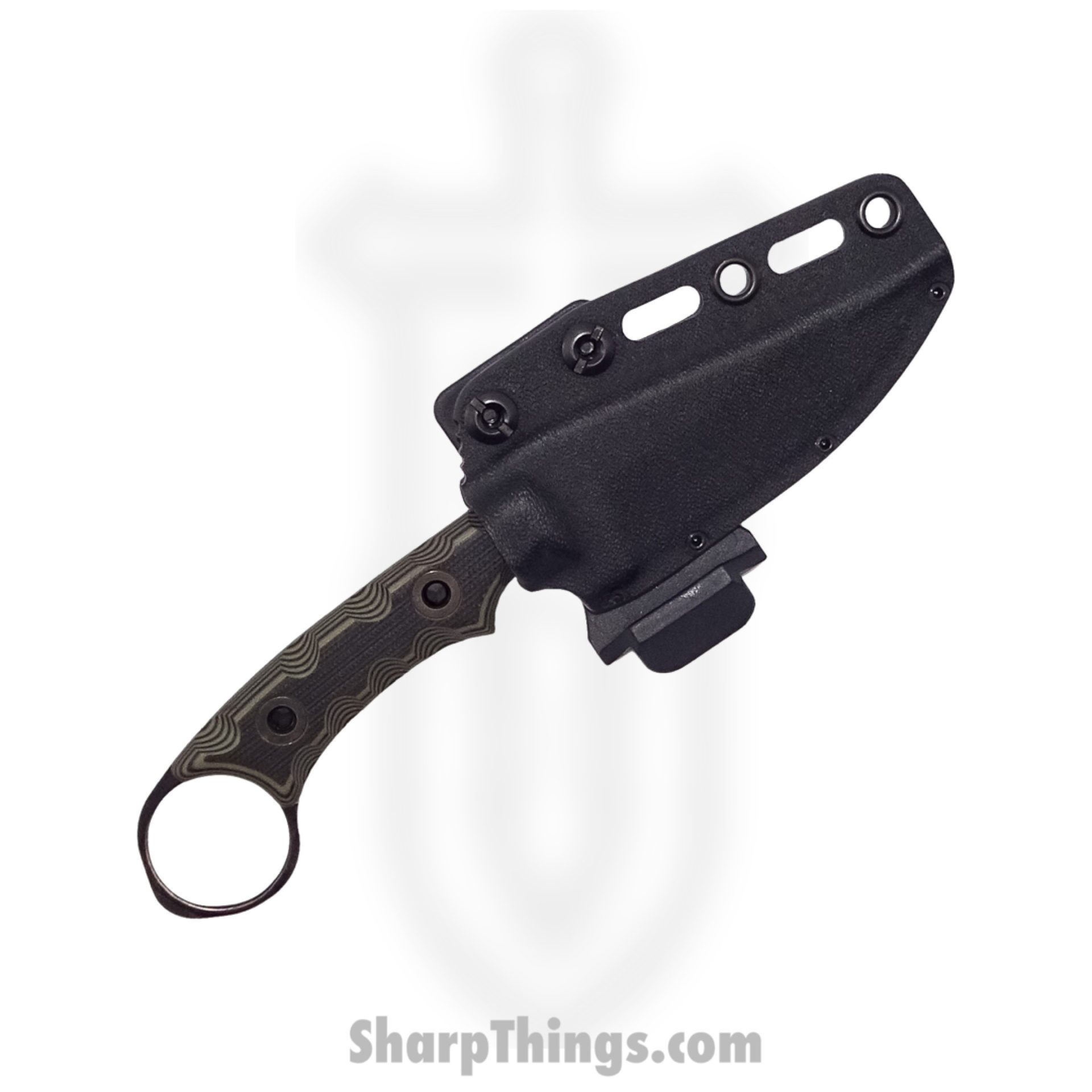 T.Kell Knives - NtStkCGBDUGG - Nightstalker CG - Fixed Blade Knife - 80CRV2 Nickle Boron Coated Clip Point - G10 - BDU Grenade Grip - Image 4