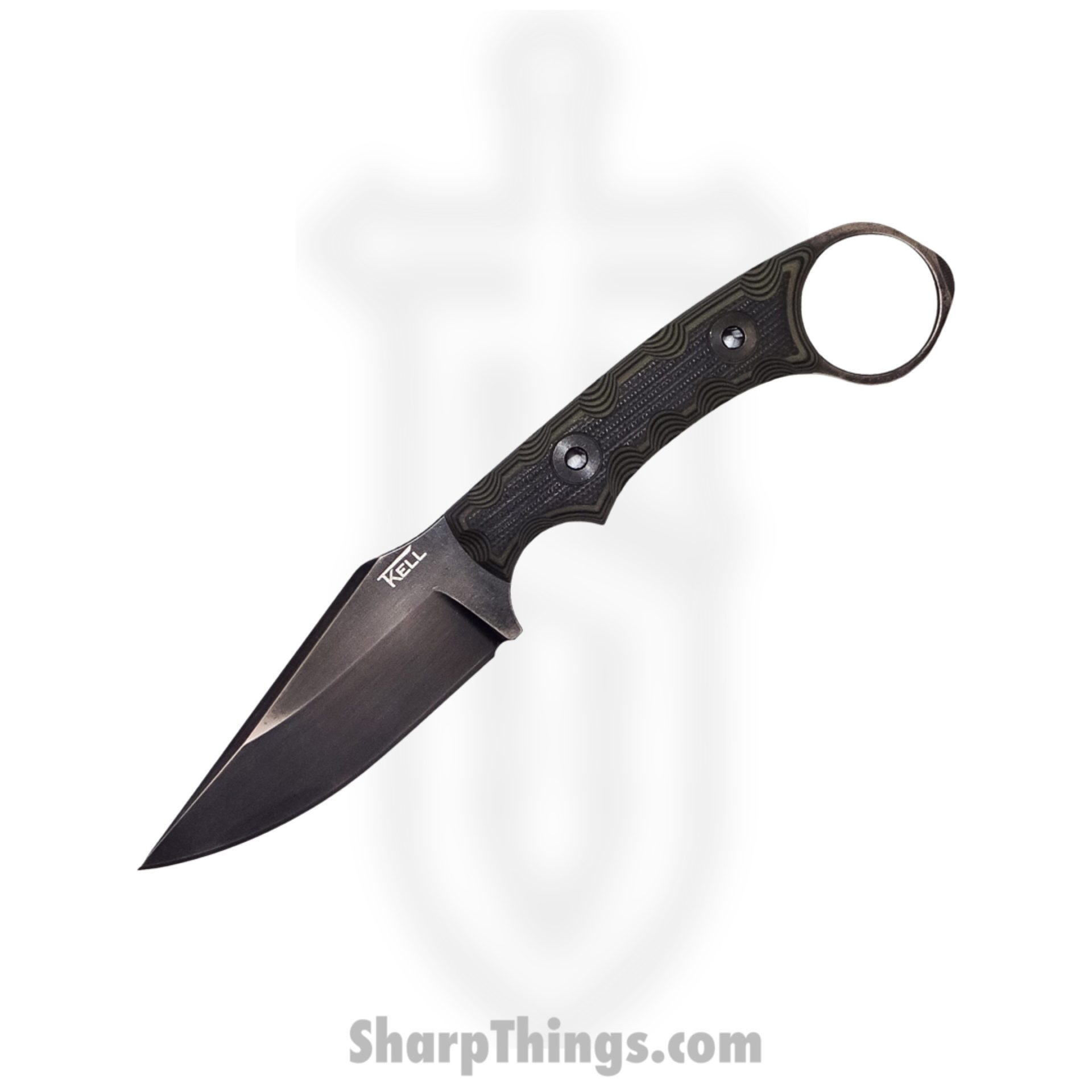 T.Kell Knives - NtStkCGBDUGG - Nightstalker CG - Fixed Blade Knife - 80CRV2 Nickle Boron Coated Clip Point - G10 - BDU Grenade Grip