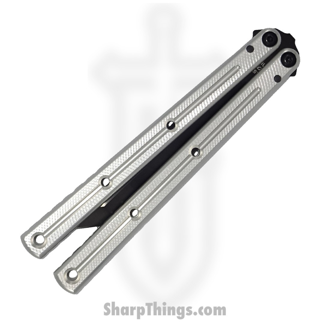Squid Industries - Krake Raken V2.5 - Balisong Knife - Inked Tanto - Silver - Image 4