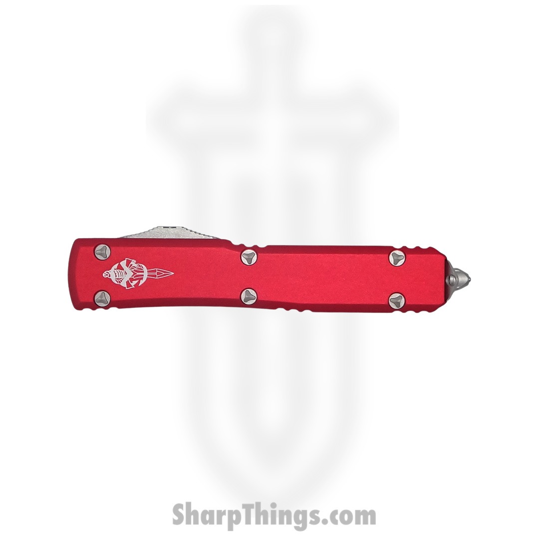 Microtech - 119W-10RDS - Ultratech Warhound Signature Series - OTF Auto - Elmax, M390, 204P Stonewash Wharncliffe - 6061-T6 Aluminum - Red - Image 5