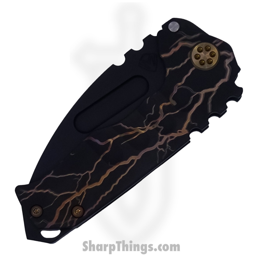 Medford Knife - MK0294PT-30PV-T1C1-BP - Genesis "T" Tanto Edge Folder - S45VN PVD - Bronze Lightning Bolt - Image 3