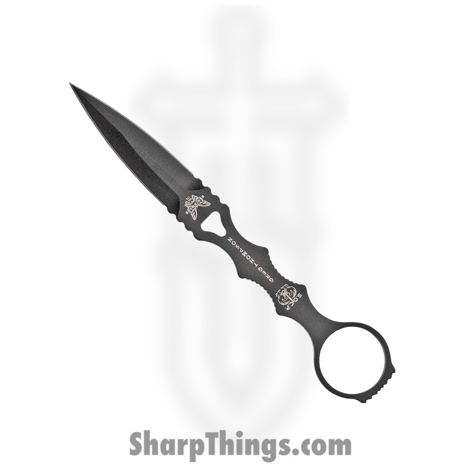 Benchmade - 176BKSN - SOCP Skeletonized - Fixed Blade Knife - 440C SS Coated Dagger - Skeletonized - Black