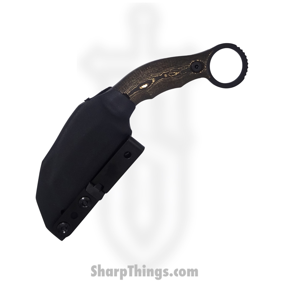 Half Face Blades - HFBKARAMBAB - Karambito - Fixed Blade Knife - S35VN Coated Karambit - Carbon Fiber - Black/Brass - Image 3