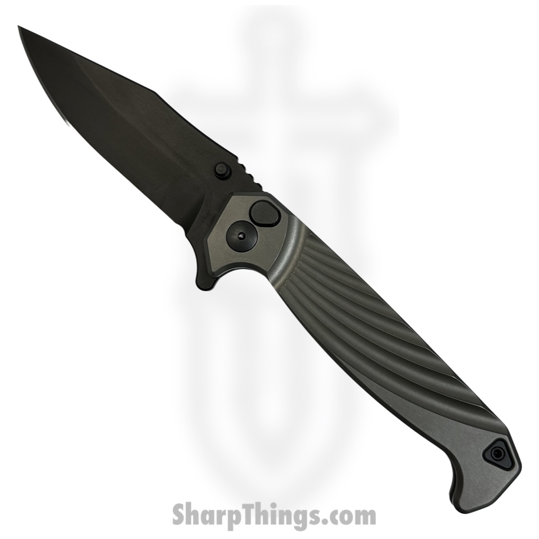Half Face Blades - HFBCROFOL - Crow - Folding Knife - S45VN Coated Clip Point - Titanium - Gray