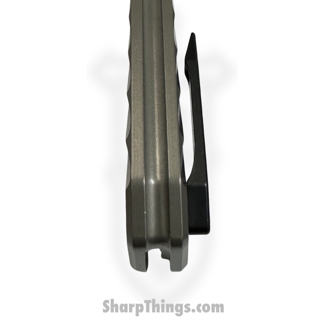 Half Face Blades - HFBCROFOL - Crow - Folding Knife - S45VN Coated Clip Point - Titanium - Gray - Image 4