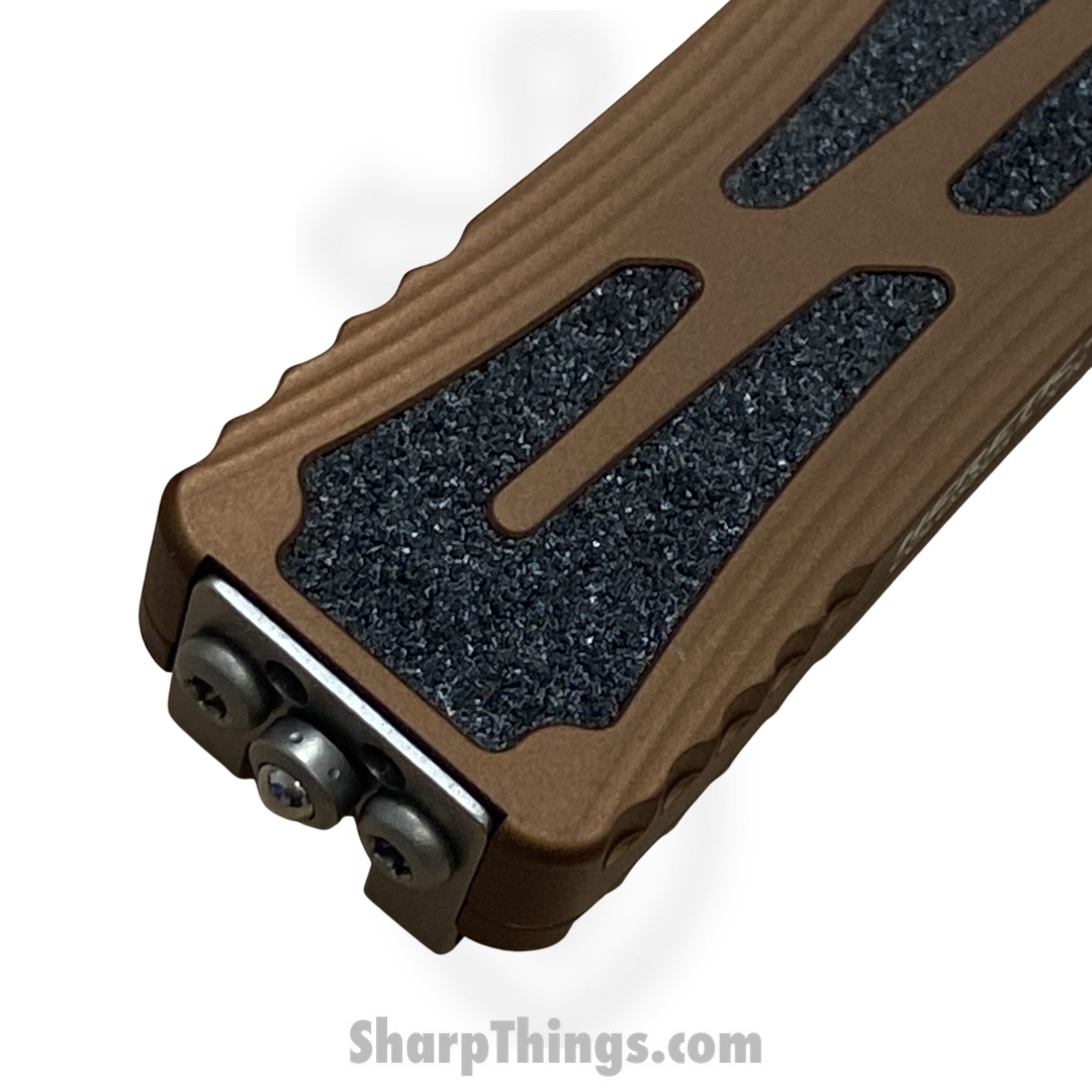 Heretic Knives - H039-2B-RB - Colossus - OTF Auto - Magnacut Stonewash Clip Point - Aluminum/Traction Inlay - Root Beer/Black - Image 3