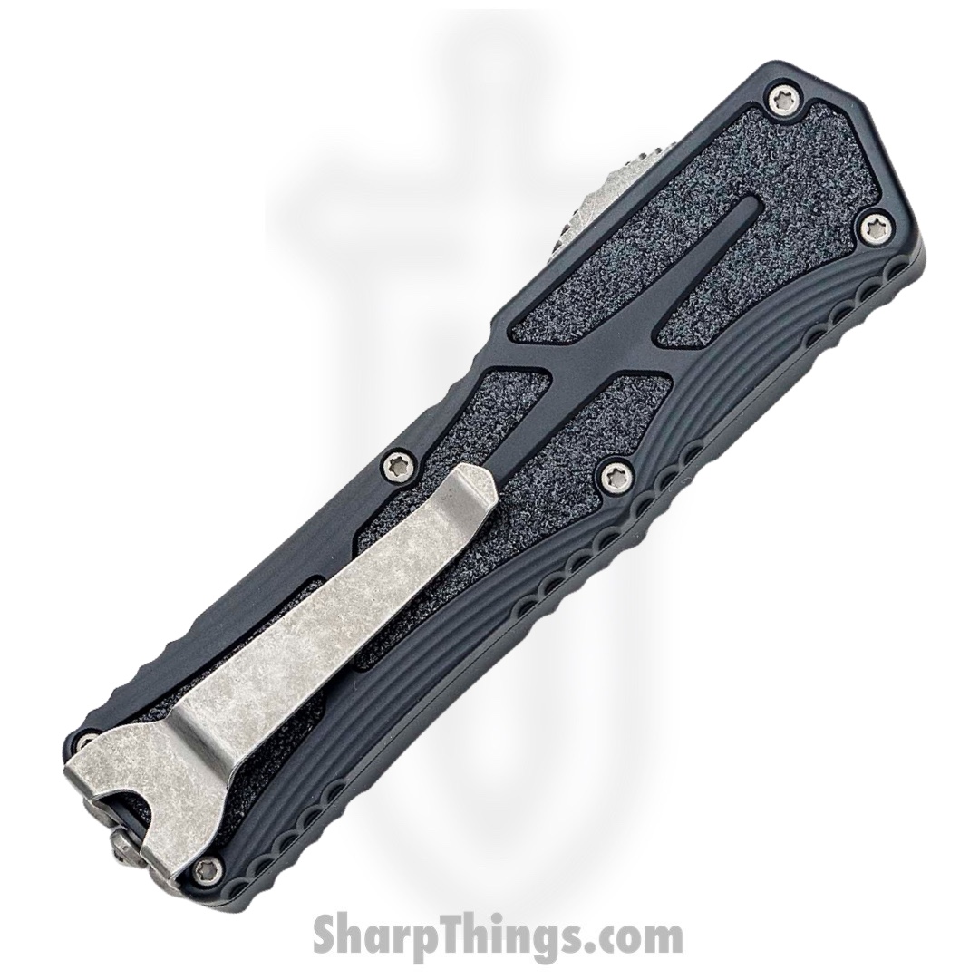 Heretic Knives - H039-5A - Colossus - OTF Auto - Magnacut Battleworn Clip Point - Aluminum/Traction Inlay - Black - Image 3