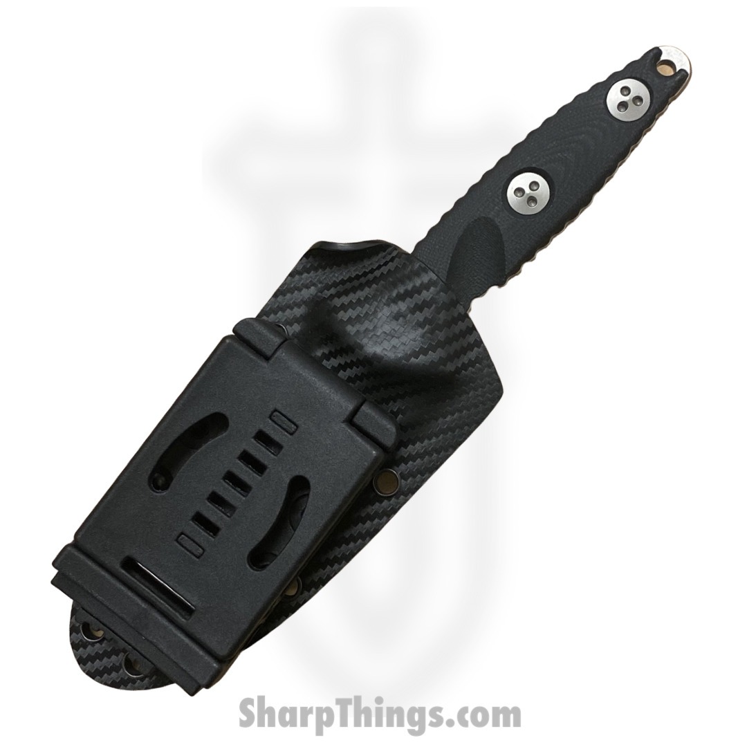 Microtech - 113M-10 - Mini Socom Alpha - Fixed Blade Knife - Elmax Stonewash Clip Point - G10 - Black - Image 4