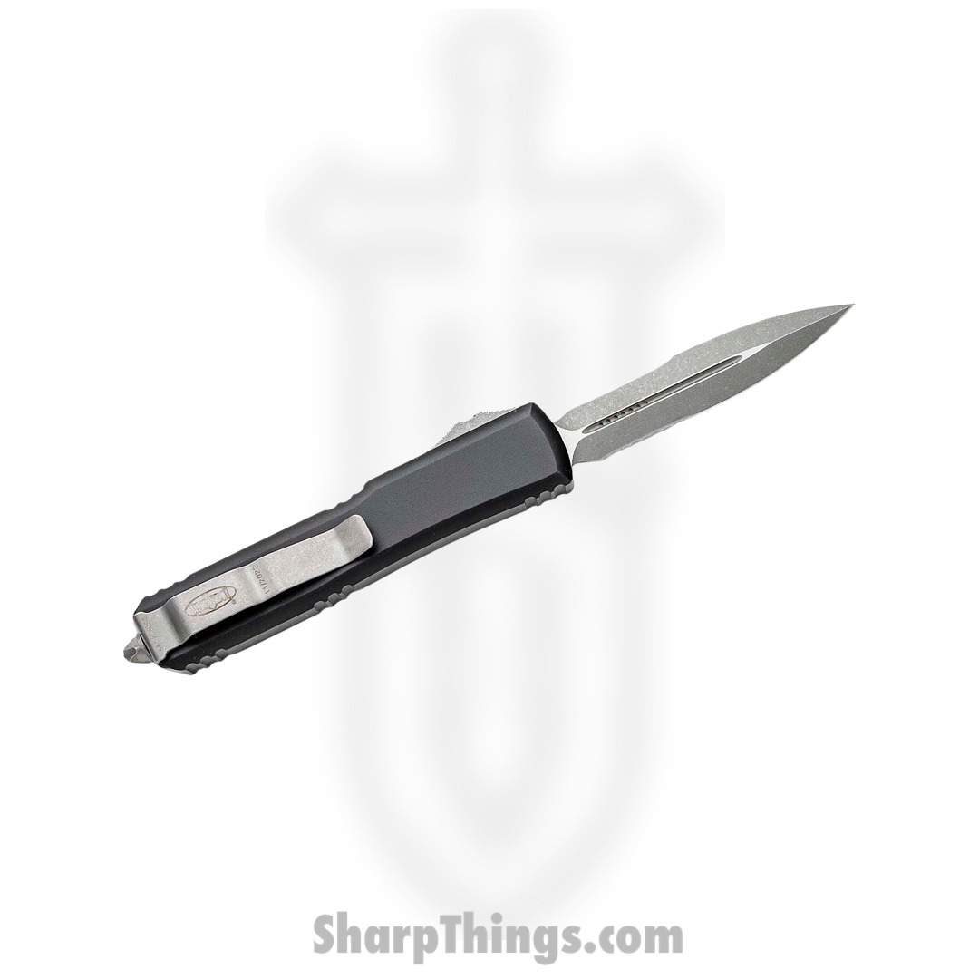 Microtech - 122-11AP - Ultratech - OTF Auto - Elmax, M390, 204P Apocalyptic Dagger - 6061-T6 Aluminum - Black - Image 2