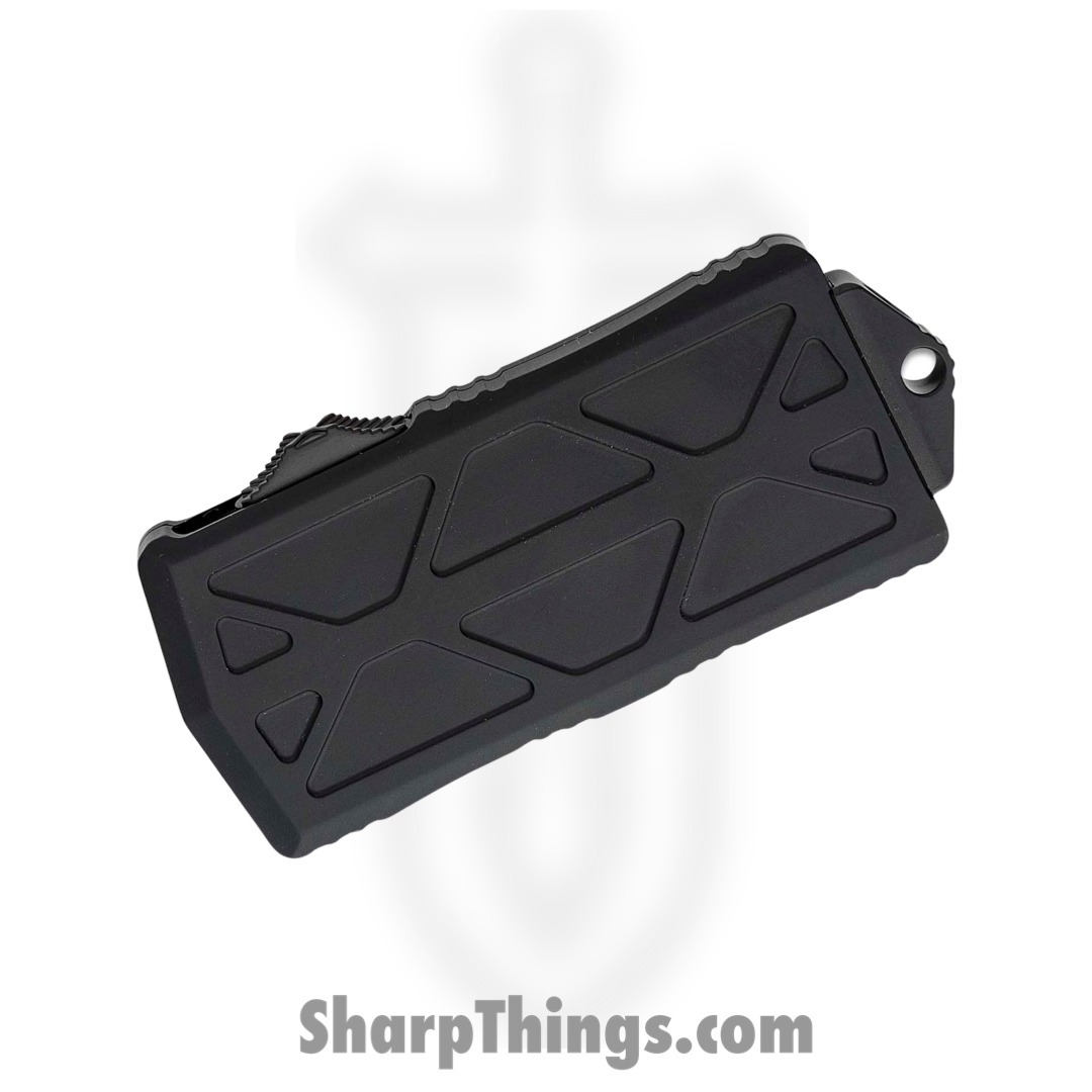 Microtech - 157-D3T - Exocet Money Clip - OTF Auto - Elmax Two Tone Dagger - 6061-T6 Aluminum - Black - Image 3