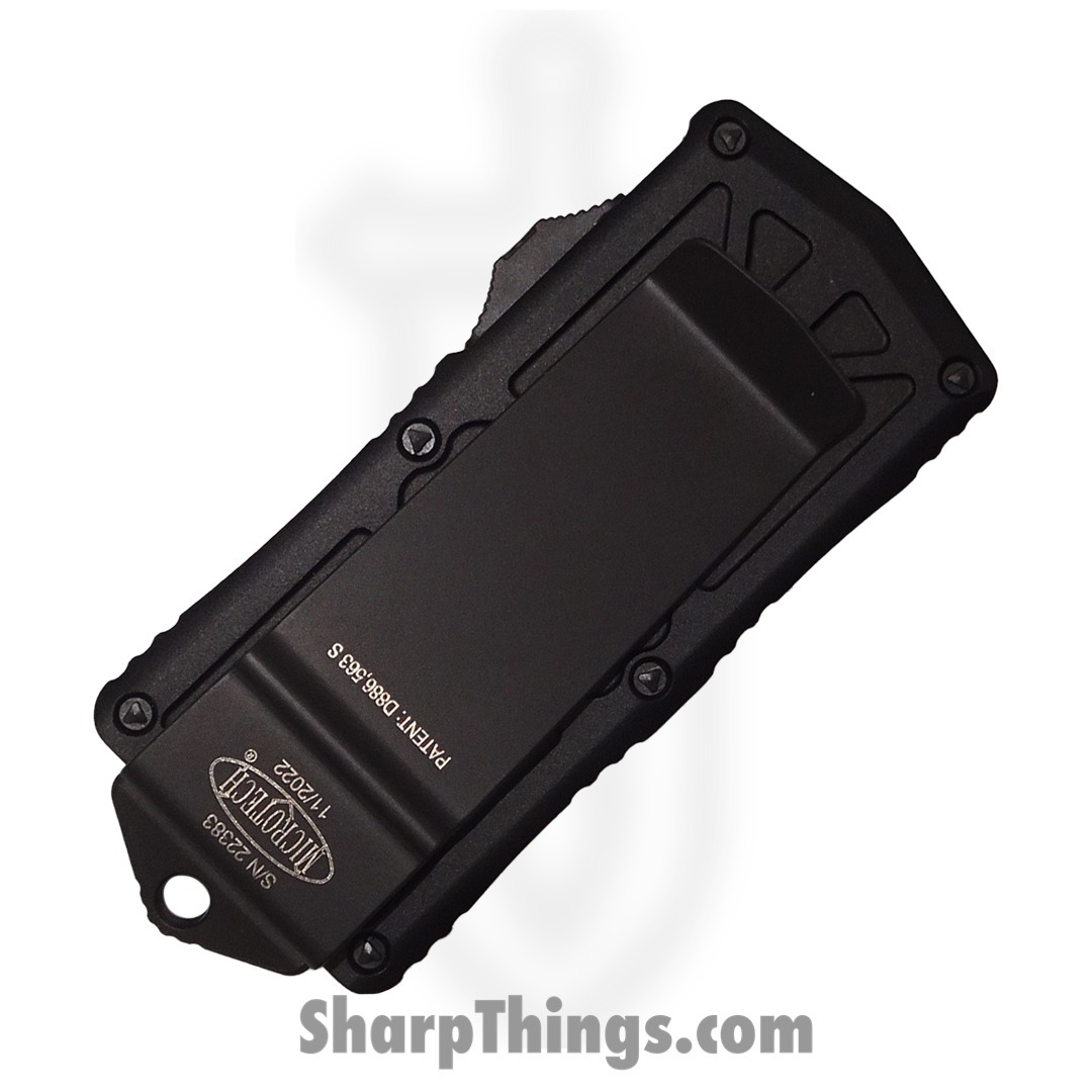 Microtech - 157-D3T - Exocet Money Clip - OTF Auto - Elmax Two Tone Dagger - 6061-T6 Aluminum - Black - Image 4